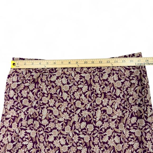 J. Jill Maxi Skirt Size M Purple Gold Floral Boho Cottagecore Gypsy Peasant - Picture 7 of 8